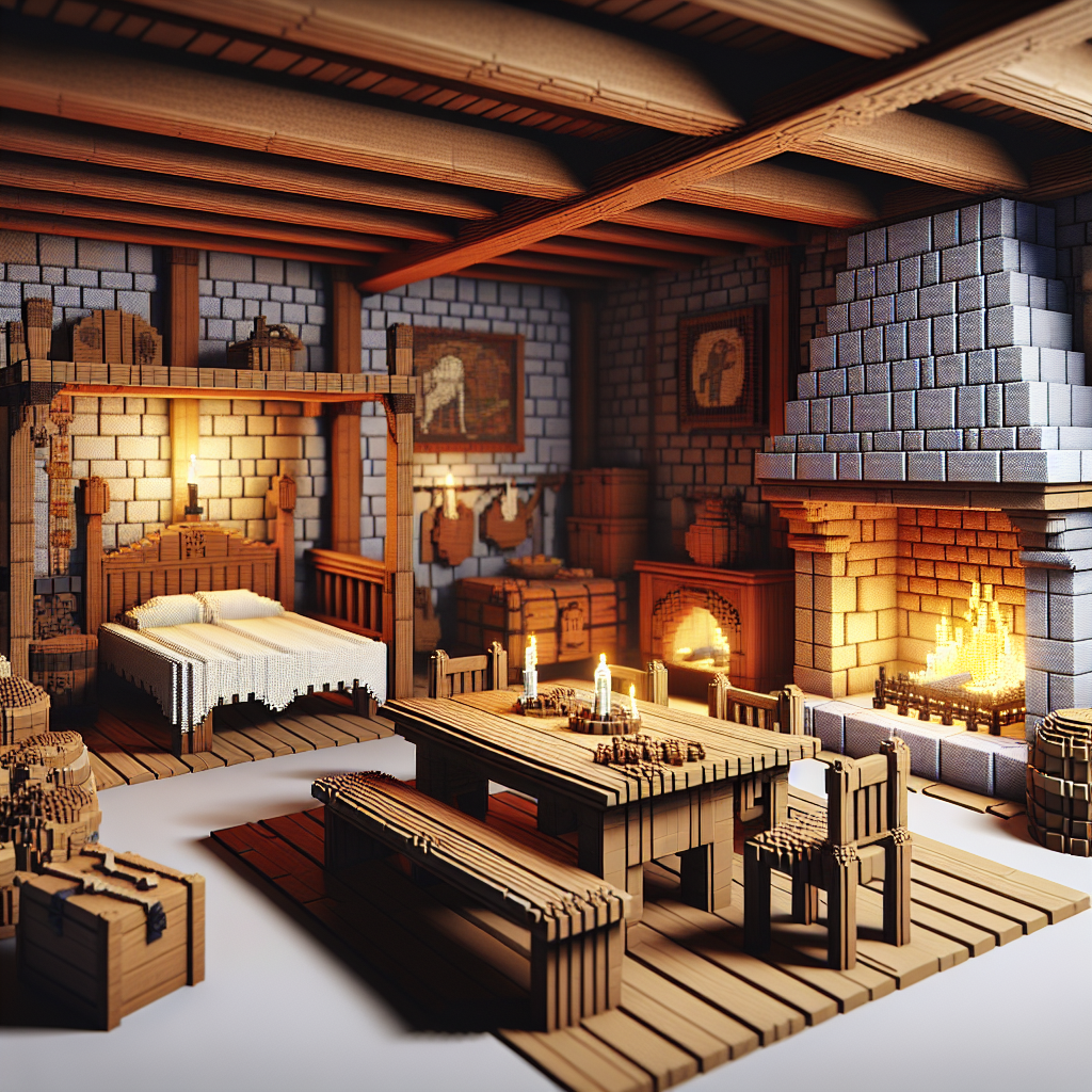 Mendesain Interior Rumah Abad Pertengahan Otentik di Minecraft